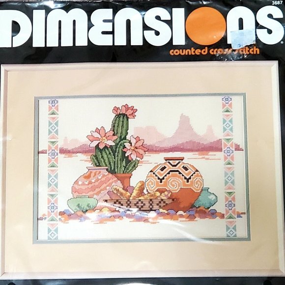 Dimensions A Taste Of The Southwest Counted Cross Stitch Kit 3687 New 14x10" - Picture 3 of 5